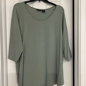 Tahari Olive 3/4 Sleeve Tee